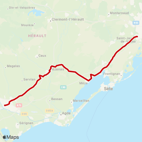 liO Béziers-Valros-Pézenas-St Jean de Védas map