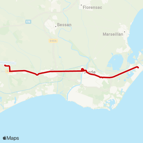 liO Navette Aéroport Béziers-Cap d'Agde map