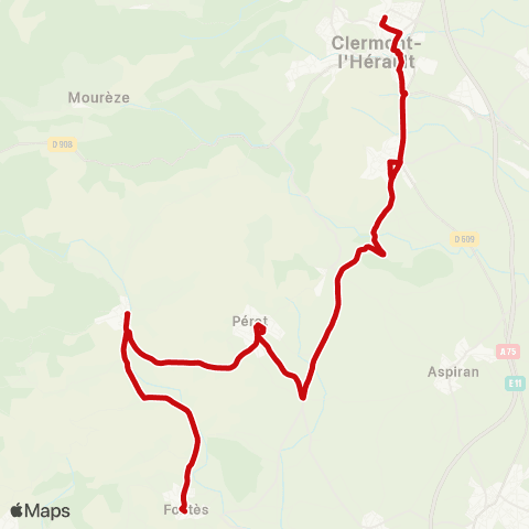 liO Clermont l'Hérault - Fontès map