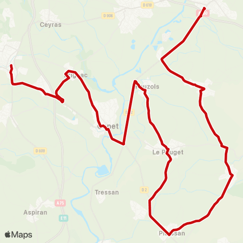 liO Clermont l'Hérault - le Pouget - Tressan map