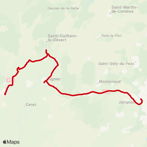 liO Montpellier - St Guilhem le Désert map