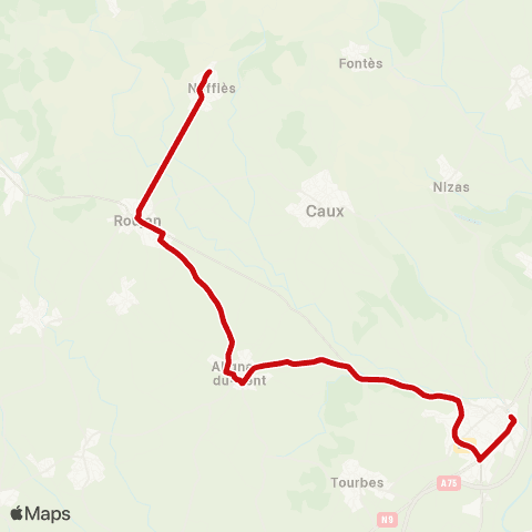 liO Pézenas - Roujan - Gabian map