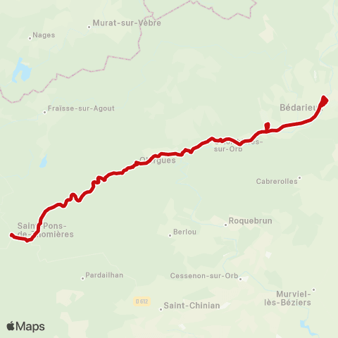 liO Bédarieux - Olargues - St Pons map