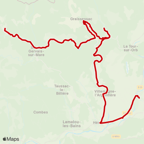 liO Bédarieux - St Gervais - Plaisance map