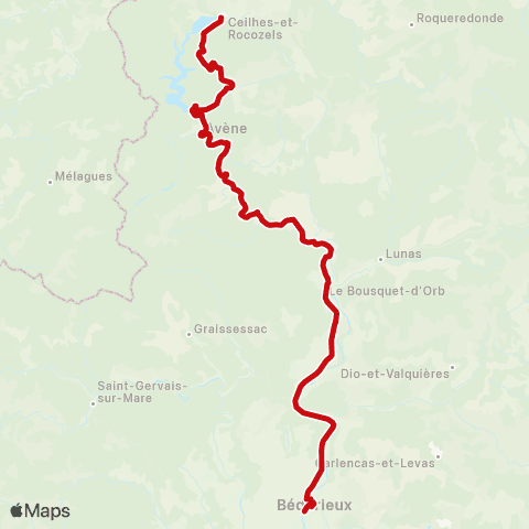 liO Le Bousquet d'Orb - Ceilhes Rocozels map