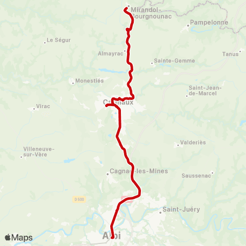 liO Albi - Carmaux map