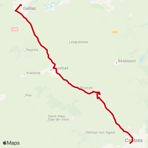 liO Gaillac - Castres map