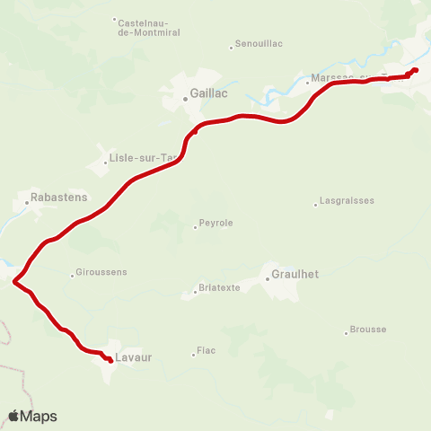 liO Tex (Albi - St Sulpice / Lavaur) map