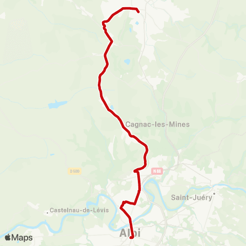 liO Albi - Cagnac - Carmaux map