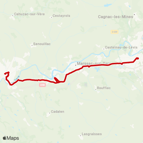 liO Albi - Lagrave - Gaillac map