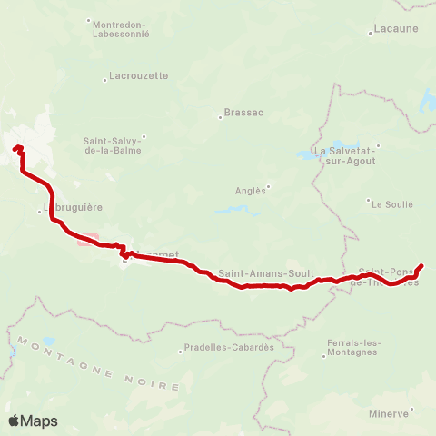 liO Castres - St Pons map