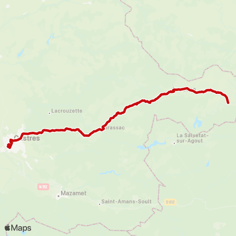 liO Castres - Brassac - Lacaune map