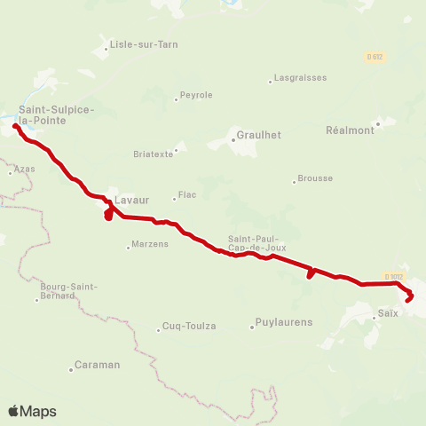 liO Castres - Lavaur - St Sulpice map