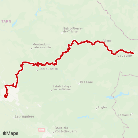 liO Castres - Roquecourbe - Lacaune map