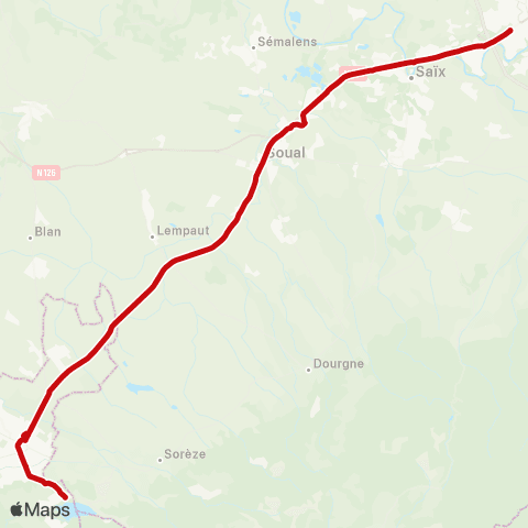 liO Castres - Soual - Revel map