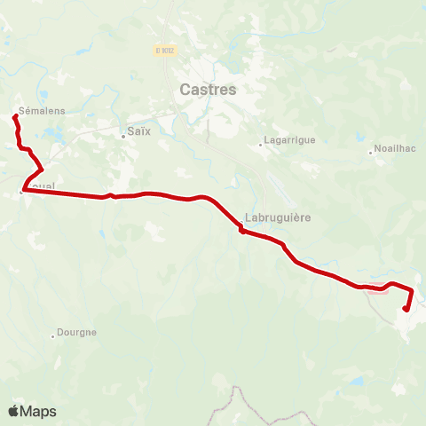 liO Mazamet - Soual - Semalens map