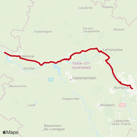 liO Lamagistere - Moissac - Montauban map