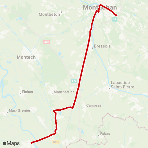 liO Verdun sur Garonne - Montauban map