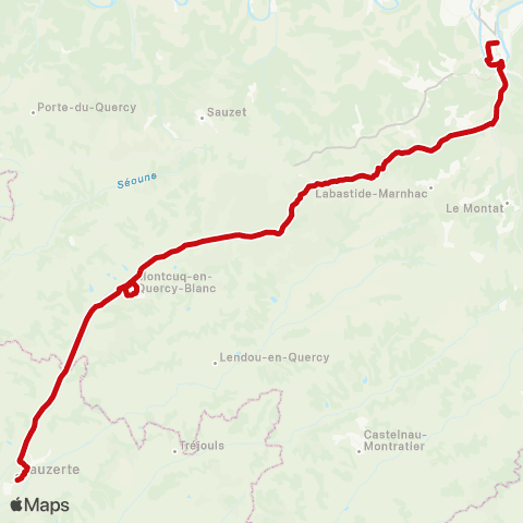 liO Cahors - Lauzerte map