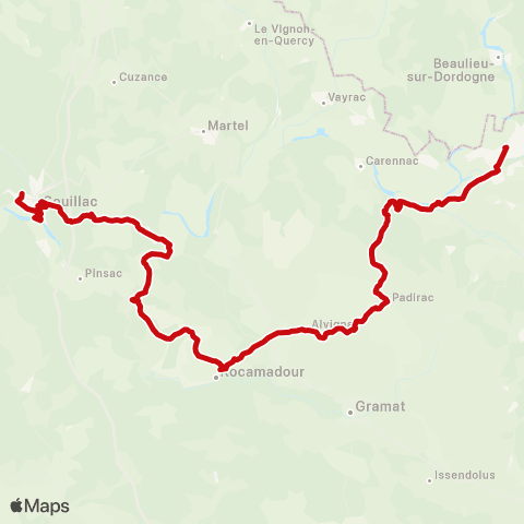 liO Souillac - Rocamadour - Biars-sur-Cere map