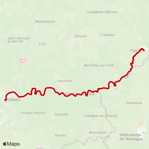 liO Figeac - Cahors map