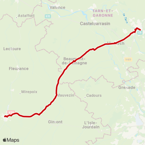 liO Auch - Montauban map