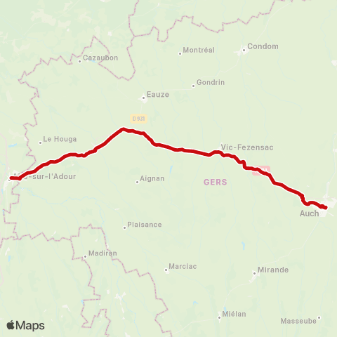 liO Auch - Aire sur Adour map