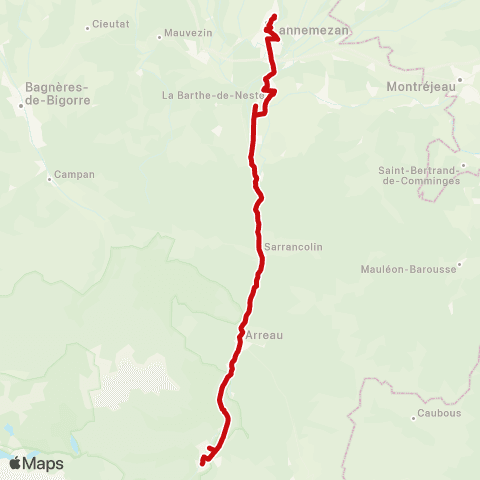 liO Lannemezan - Saint Lary Soulan map