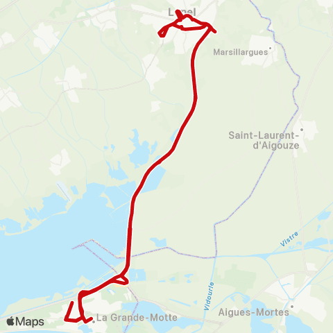 liO Sommières-Lunel-Grande Motte map