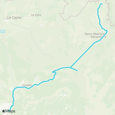 liO Lodève - St Maurice Navacelles la Baume map