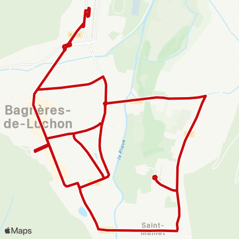 liO Navette Luchon - Télécabine Superbagnères map