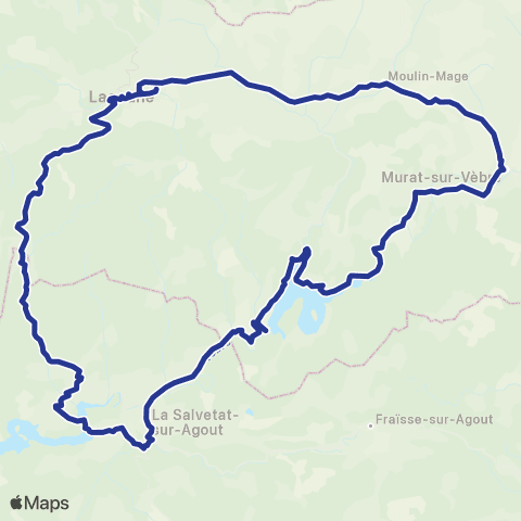 liO Navette Lacaune - la Salvetat map