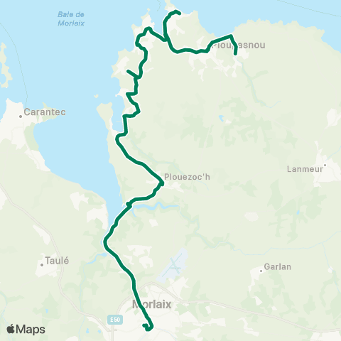 LinéoTim L 20 Morlaix - St Jean du Doigt map
