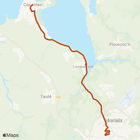 LinéoTim Carantec - Morlaix map