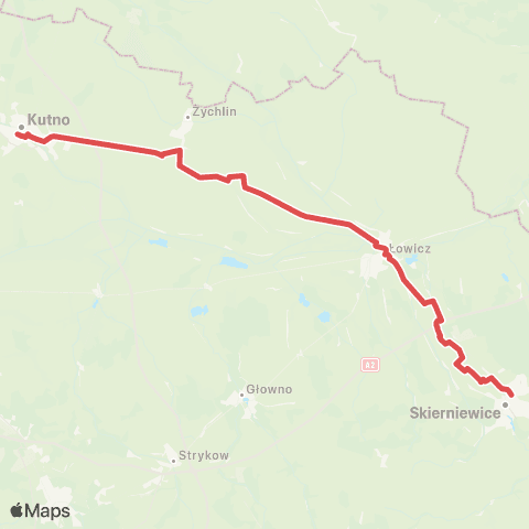 Łódzka Kolej Aglomeracyjna Autobusowa komunikacja zastępcza ŁKA map