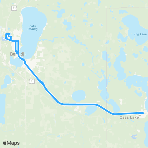 Leech Lake Tribal Transit Cass Lake & Bemidji map