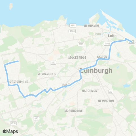 Lothian Buses Clermiston - Seafield map