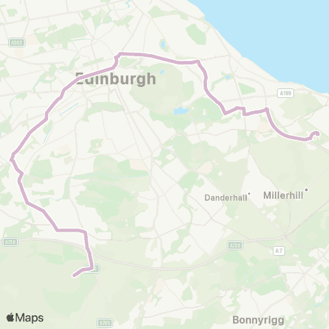 Lothian Buses Fairmilehead - Queen Margaret Uni map
