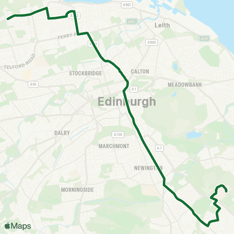 Lothian Buses Muirhouse - Royal Infirmary map