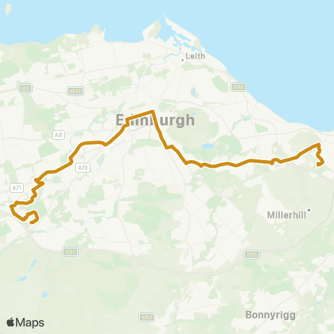 Lothian Buses Clovenstone - Queen Margaret Uni map