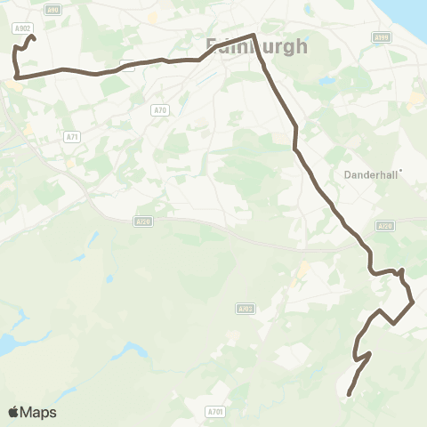 Lothian Buses East Craigs - Bonnyrigg or Polton Mill map