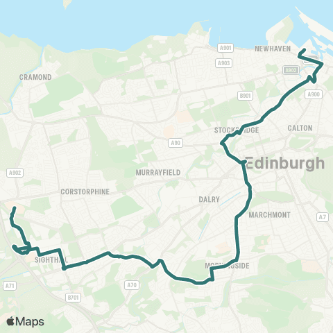 Lothian Buses Gyle Centre - Ocean Terminal map