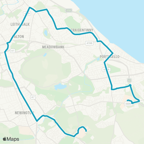 Lothian Buses Royal Infirmary - Fort Kinnaird map