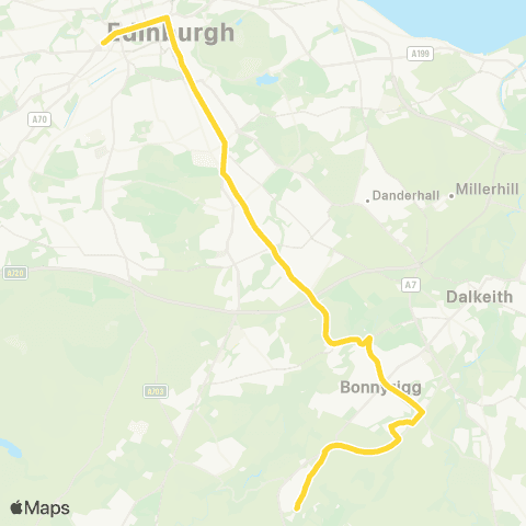 Lothian Buses Rosewell - Edinburgh map