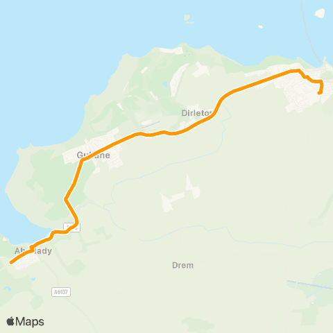 EastCoastbuses Aberlady - North Berwick HS map