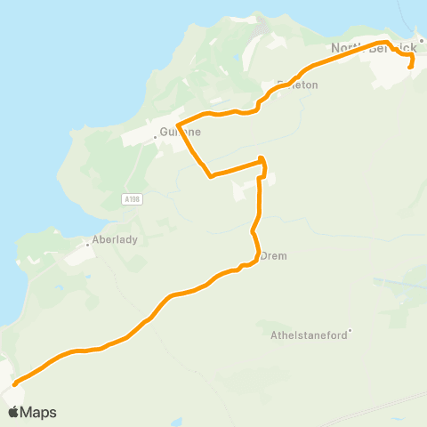 EastCoastbuses Longniddry - North Berwick HS map