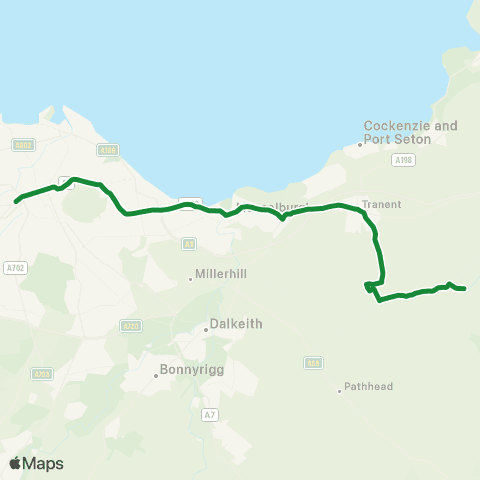 EastCoastbuses Pencaitland - Western General Hospital map