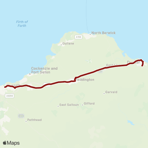 EastCoastbuses High Street (Stop B) - Dunbar Asda map