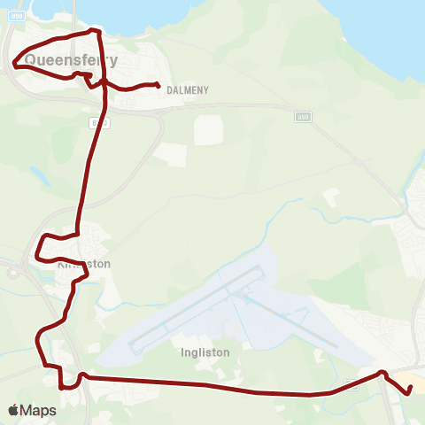 Lothian Country Buses Gyle Centre - Scotstoun Terminus map