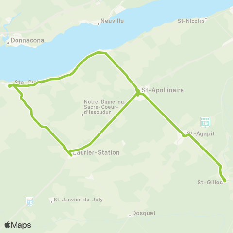 Express Lotbinière St-Apollinaire – Laurier-Station – St-Antoine-de-Tilly map